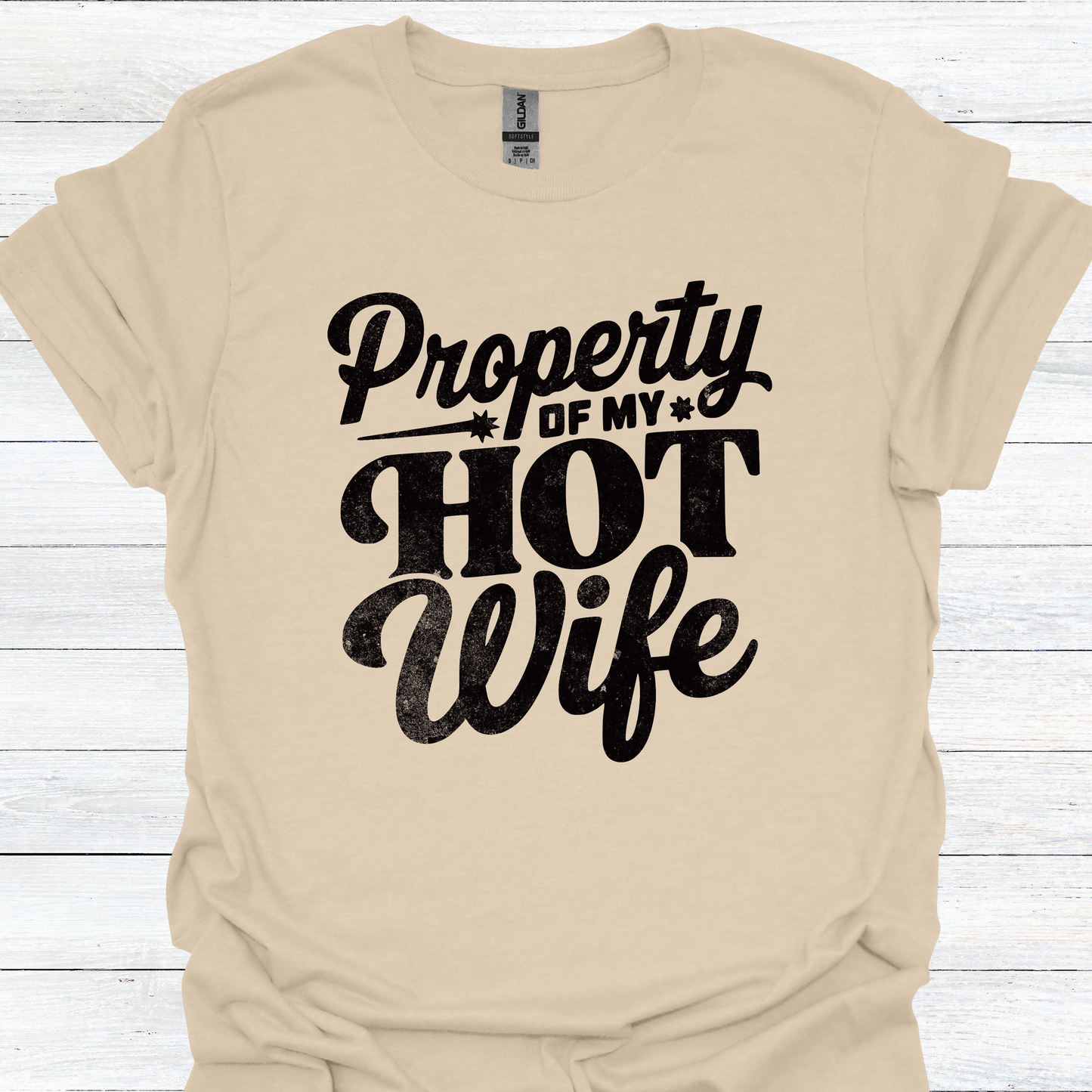 Funny Husband T-Shirt - "Property of My Hot Wife" Tee - Humorous Gift for Husband - Perfect for Birthdays, Anniversaries