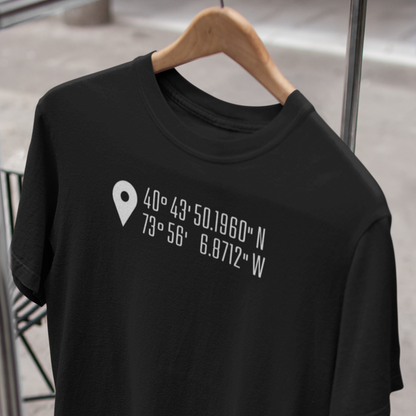 Coordinates Shirt, Special Location, Favourite Place, Loc Lat, Where We Met, Wedding, Anniversary, Travel Gift, T-Shirt