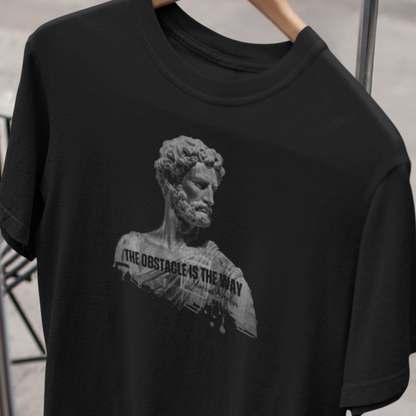 Stoic  Marcus Aurelius T-Shirt , The Obstacle Is The Way, Stoicism Quote, Gift for Stoics, Motivational - Unisex Softstyle T-Shirt