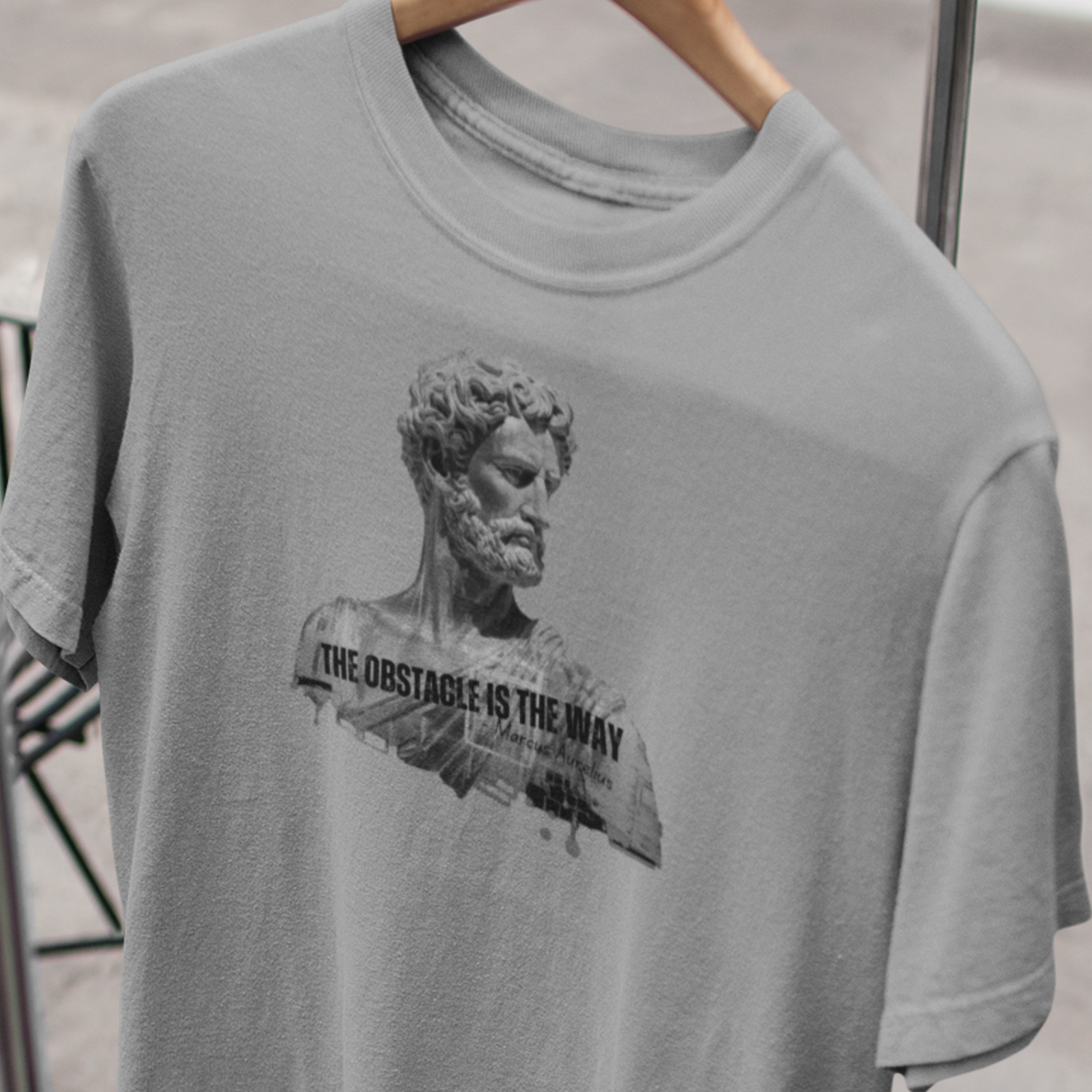 Stoic Marcus Aurelius T-Shirt , The Obstacle Is The Way, Stoicism Quote, Gift for Stoics, Motivational - Unisex Softstyle T-Shirt