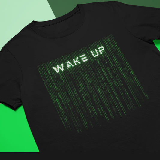 Matrix-Inspired "Wake Up" Unisex Softstyle T-Shirt