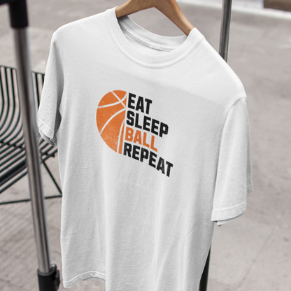 Eat Sleep Ball Repeat, Basketball Fanatic Tee - Unisex Softstyle T-Shirt
