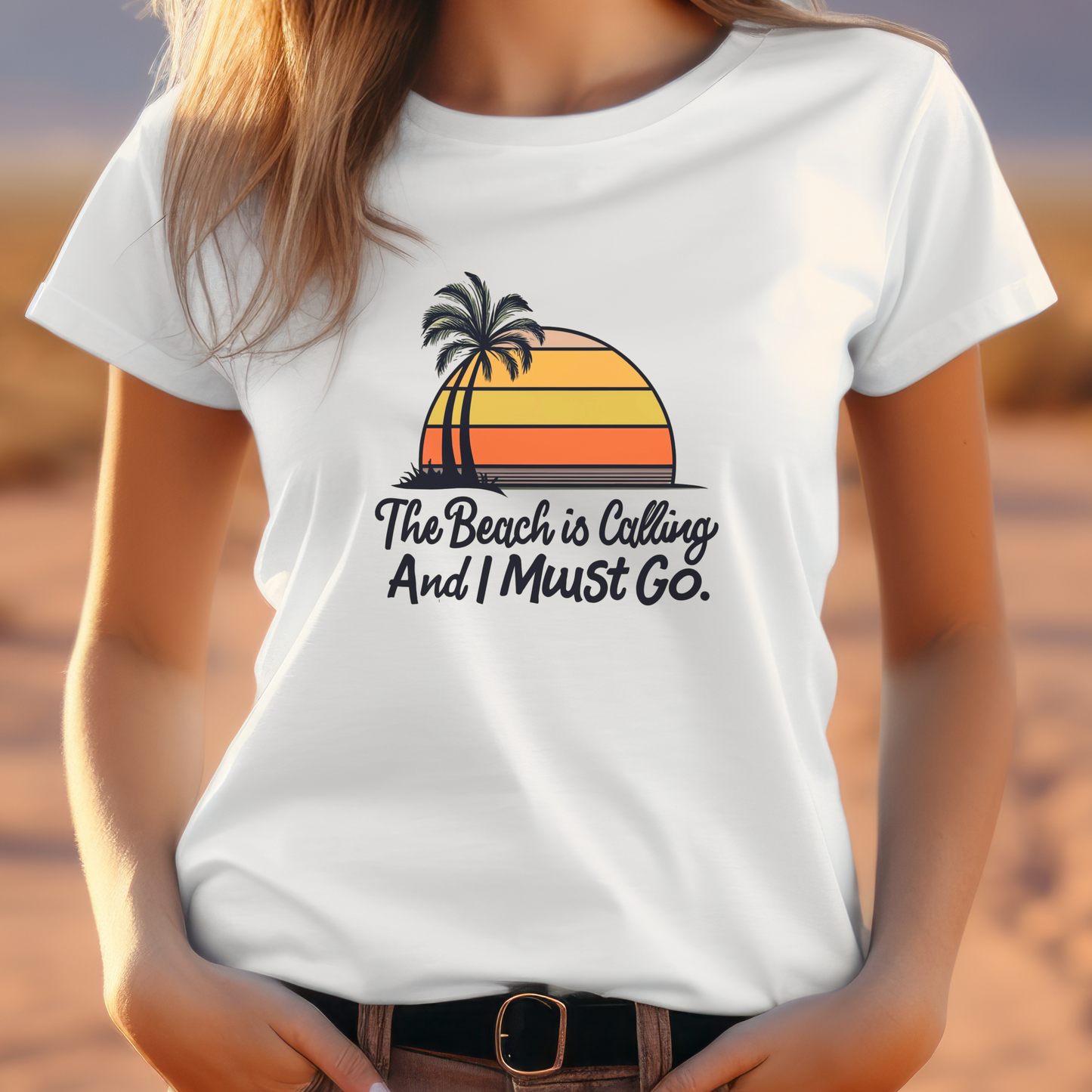 Beach Shirt, Beach Lovers, Surfer Shirt, Summer Vibes, Vacation Shirt - "The Beach is Calling" T-Shirt