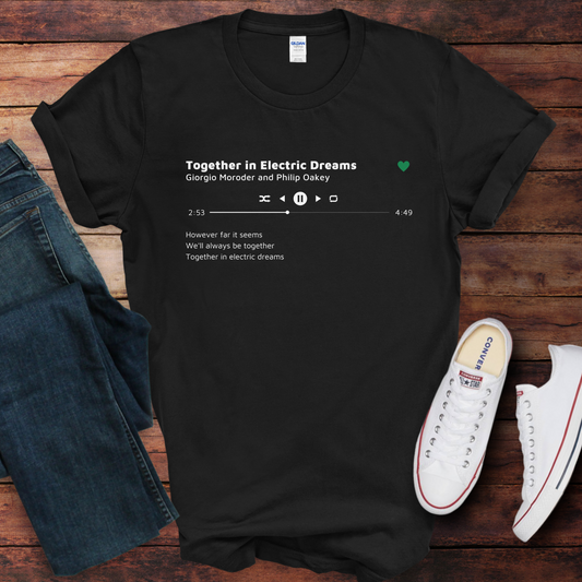 QR Code Custom Song Shirt with Personalized Lyrics, QR Code On Back, Music Player & Song Details, Favourite Song Shirt, Artist, Lyrics