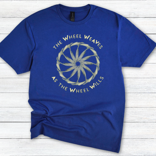Wheel Weaves Robert Jordan Tee, Unisex T-Shirt Fan Gift, The Wheel Wills Graphic Shirt, Softstyle Tee, Wheel of Time Quote Apparel