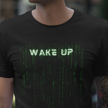 Matrix-Inspired "Wake Up" Unisex Softstyle T-Shirt