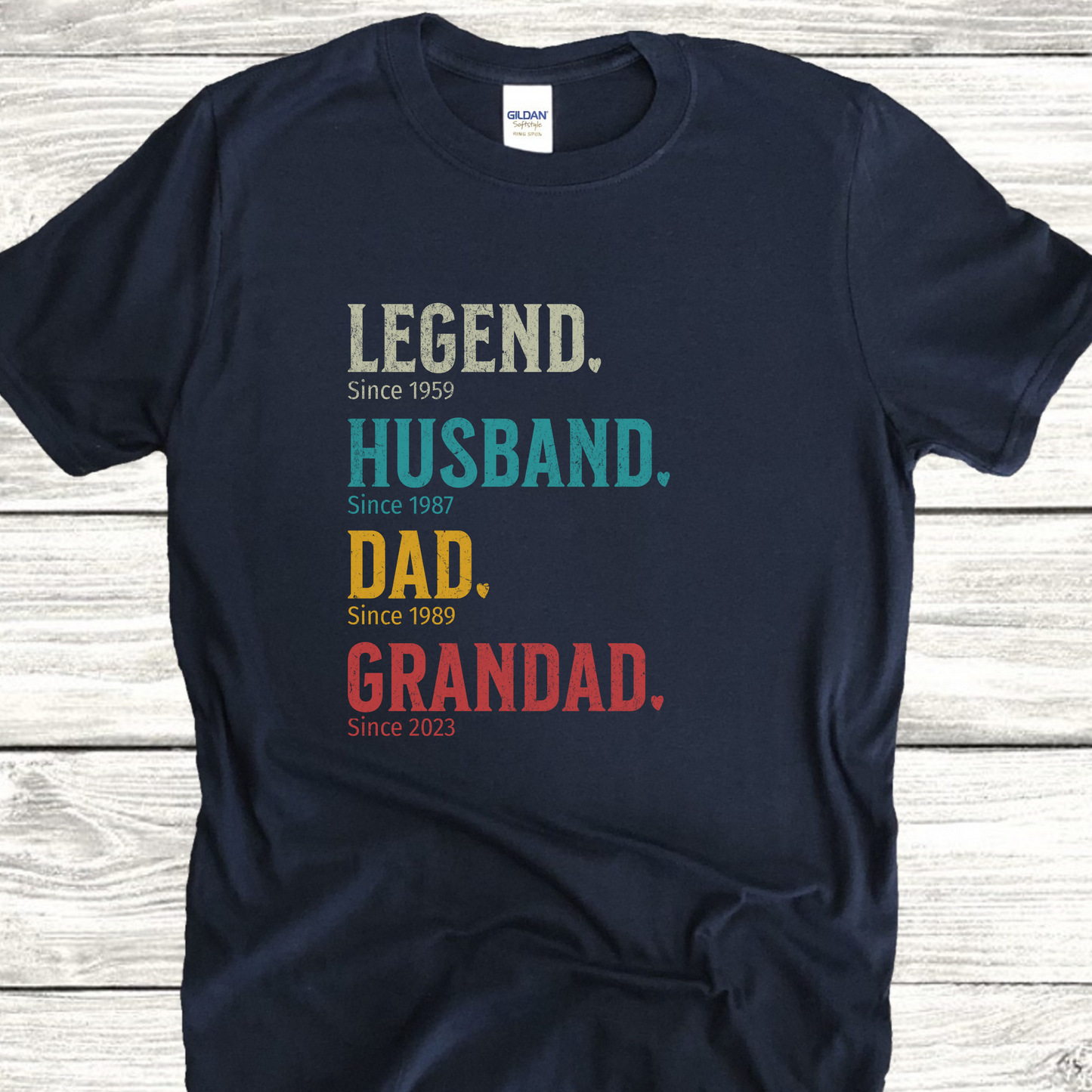 Legend Husband Daddy Papa Customised Tshirt, Dad Birthday Shirt, Dad Christmas Present, Gift For Men, Father's Day Shirt, Gift for Grandpa