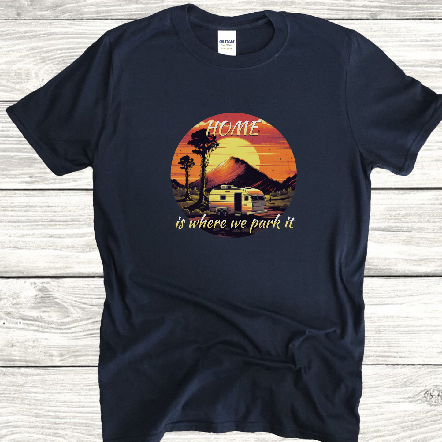 "Home is where we park it" - Caravan Sunset T-Shirt