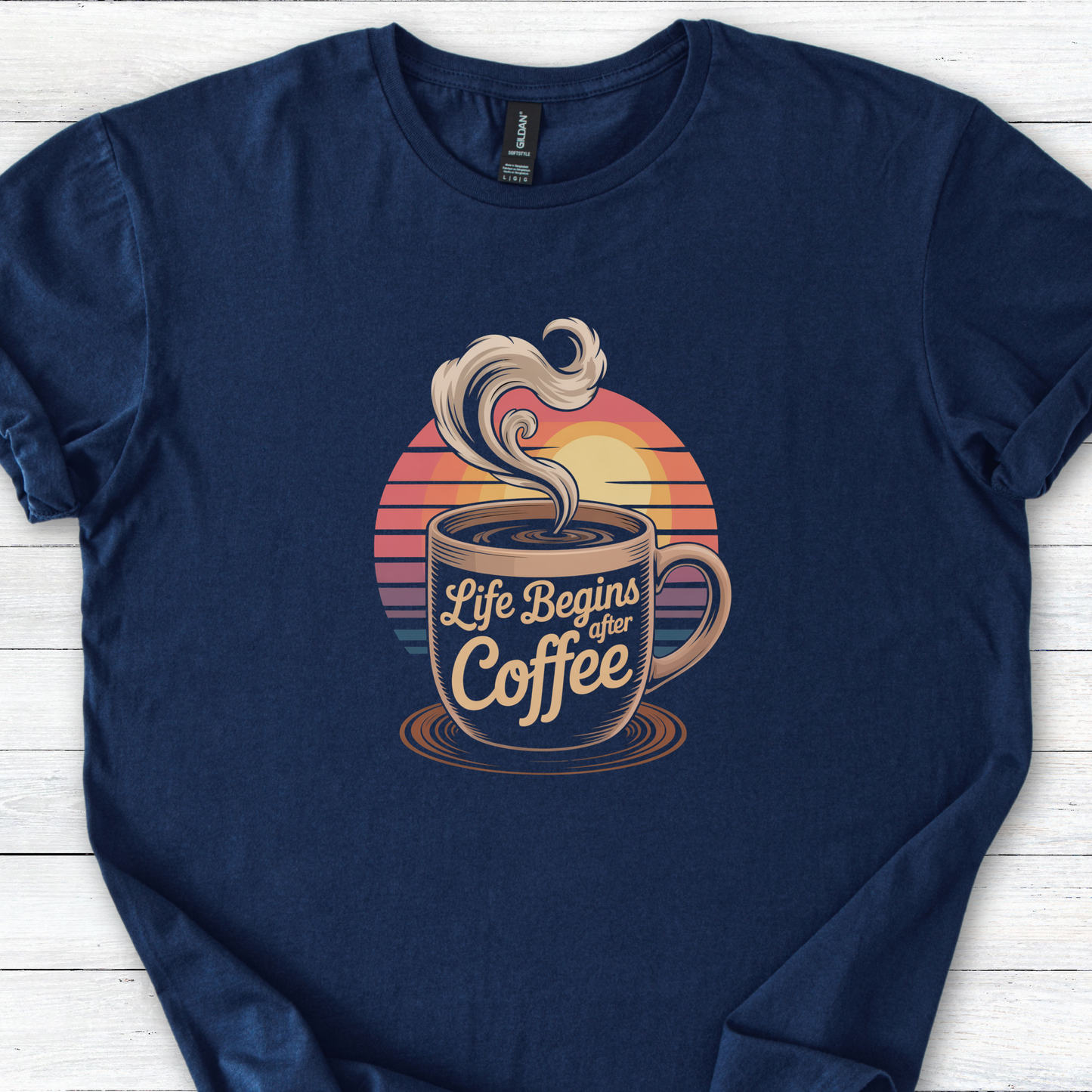 Coffee Lover T-Shirt, Funny Caffeine Tee, Retro Vintage Style Shirt, Morning Person Gift, Unisex Softstyle Top