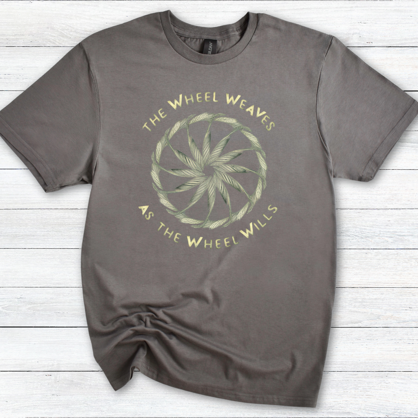 Wheel Weaves Robert Jordan Tee, Unisex T-Shirt Fan Gift, The Wheel Wills Graphic Shirt, Softstyle Tee, Wheel of Time Quote Apparel
