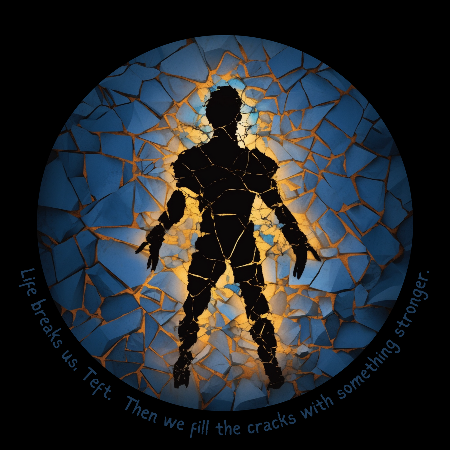 Life Breaks Us Teft, Then We Fill the Cracks with Something Stronger - Unisex Softstyle T-Shirt