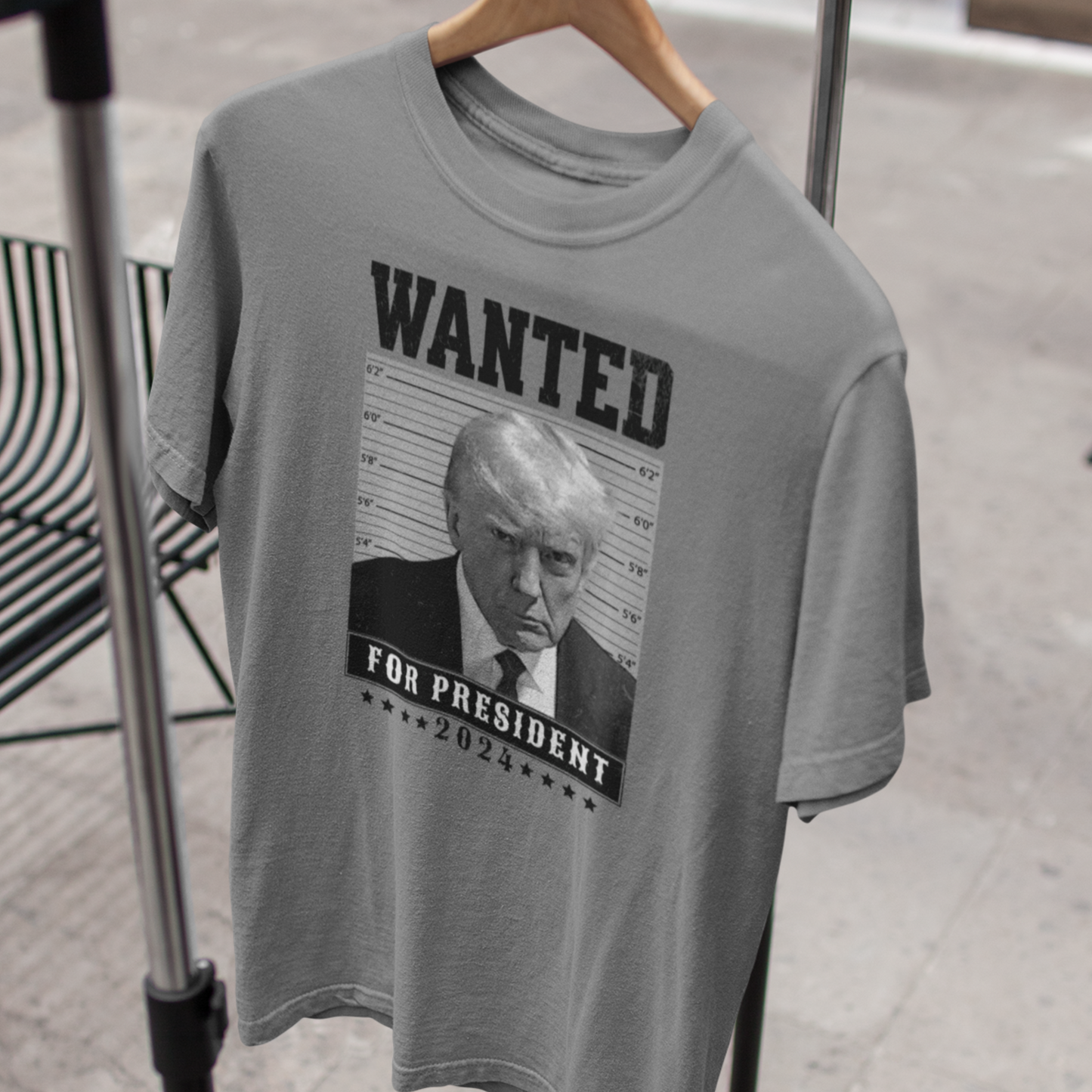 The Trump Mugshot Tee, Wanted for President 2024 - Unisex Softstyle T-Shirt