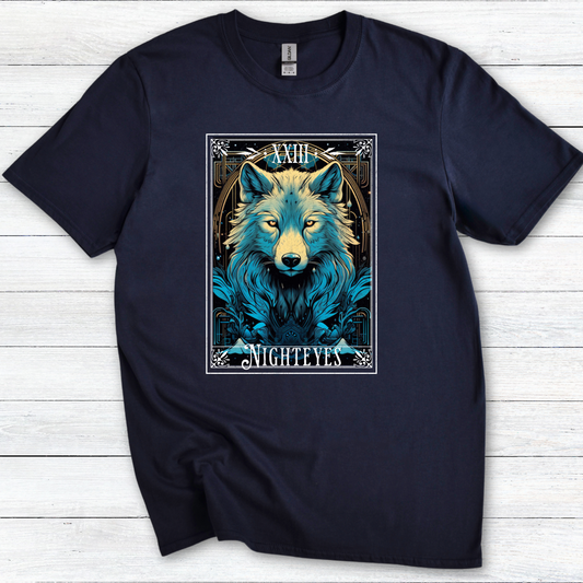 Nighteyes Tarot T-Shirt – Robin Hobb-Inspired Farseer Trilogy Wolf Design