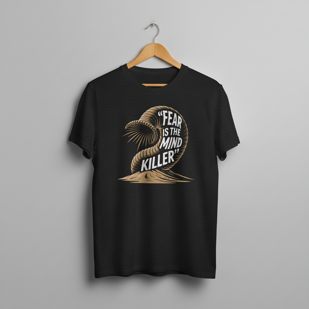 Sandworm Dune Unisex Tee, Fear Is the Mind Killer Shirt, Sci-Fi Fan Gift, Retro Movie Graphic Top, Novelty Clothing, Vintage Pop Culture