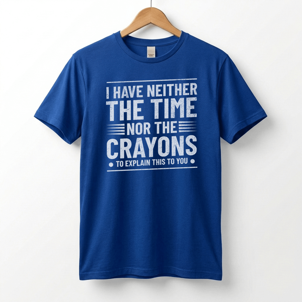I Have Neither The Time Nor The Crayons To Explain This To You T-Shirt | Sarcastic Distressed Graphic