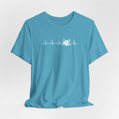 Heartbeat Drum Set T-Shirt | Heart Beats for Drumming Tee