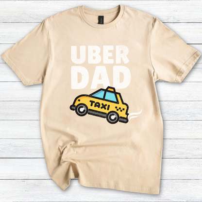 Uber Dad Funny Unisex Softstyle T-Shirt - Taxi Driver Dad Tee for Fathers Who Drive Kids Everywhere, Tee Shirt, Gift for Dad, Father's Day