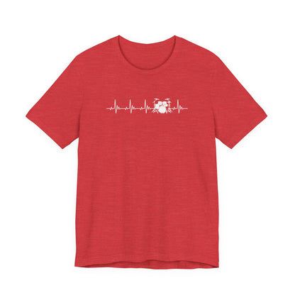 Heartbeat Drum Set T-Shirt | Heart Beats for Drumming Tee