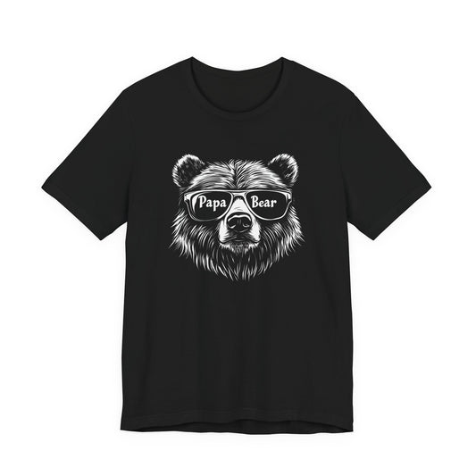 Papa Bear T-Shirt for Dads - Cool Bear in Shades with "Papa" and "Bear" Design