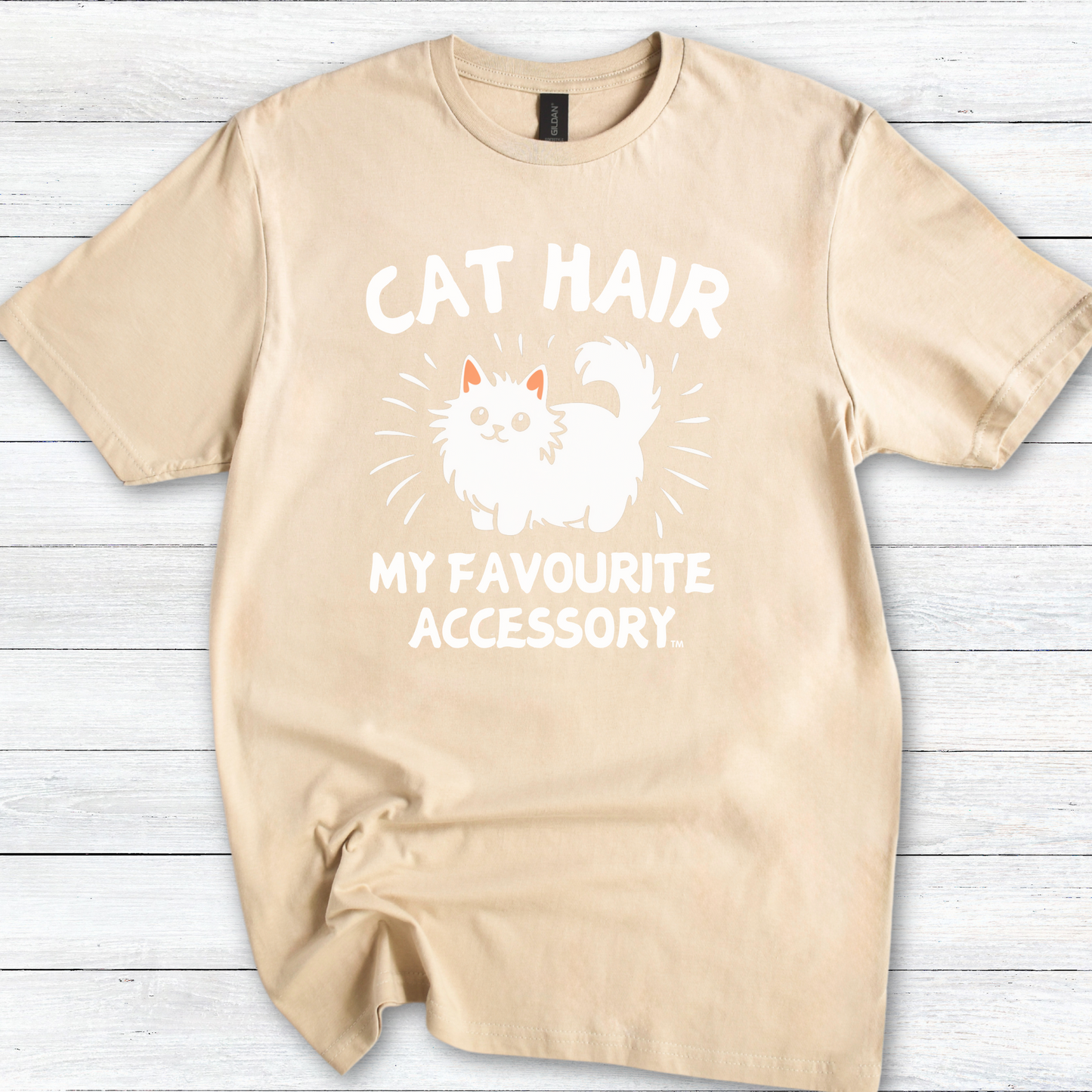 Cat Hair My Favourite Accessory T‑Shirt — Cat Lover Graphic Tee