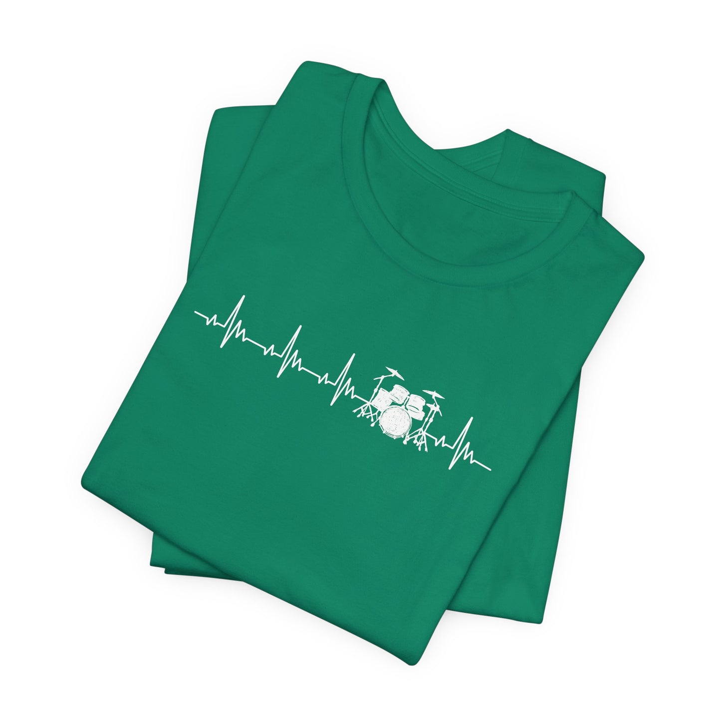 Heartbeat Drum Set T-Shirt | Heart Beats for Drumming Tee