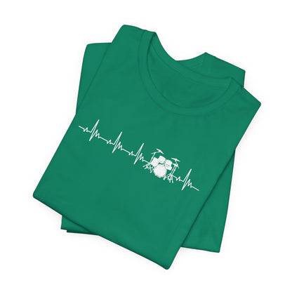 Heartbeat Drum Set T-Shirt | Heart Beats for Drumming Tee