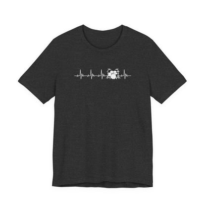 Heartbeat Drum Set T-Shirt | Heart Beats for Drumming Tee