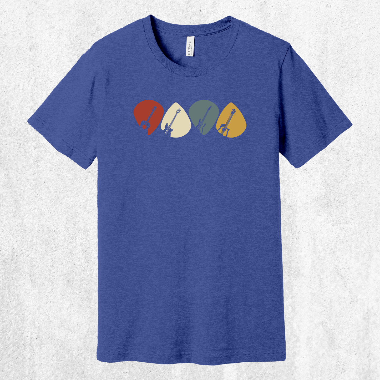 Guitar Plectrum Quartet T-Shirt | 4 Pick Silhouette Tee