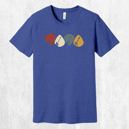 Guitar Plectrum Quartet T-Shirt | 4 Pick Silhouette Tee