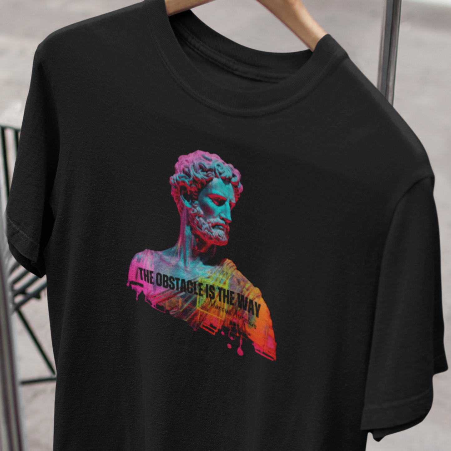 Stoic  Marcus Aurelius T-Shirt , The Obstacle Is The Way, Stoicism Quote, Gift for Stoics, Motivational - Unisex Softstyle T-Shirt