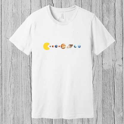 Eating The Solar System Tee | Space Video Game Planets