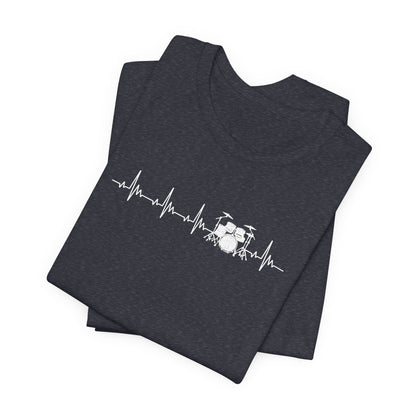 Heartbeat Drum Set T-Shirt | Heart Beats for Drumming Tee