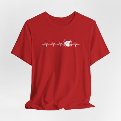 Heartbeat Drum Set T-Shirt | Heart Beats for Drumming Tee