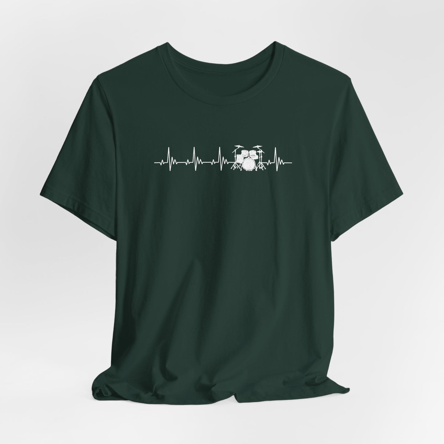 Heartbeat Drum Set T-Shirt | Heart Beats for Drumming Tee