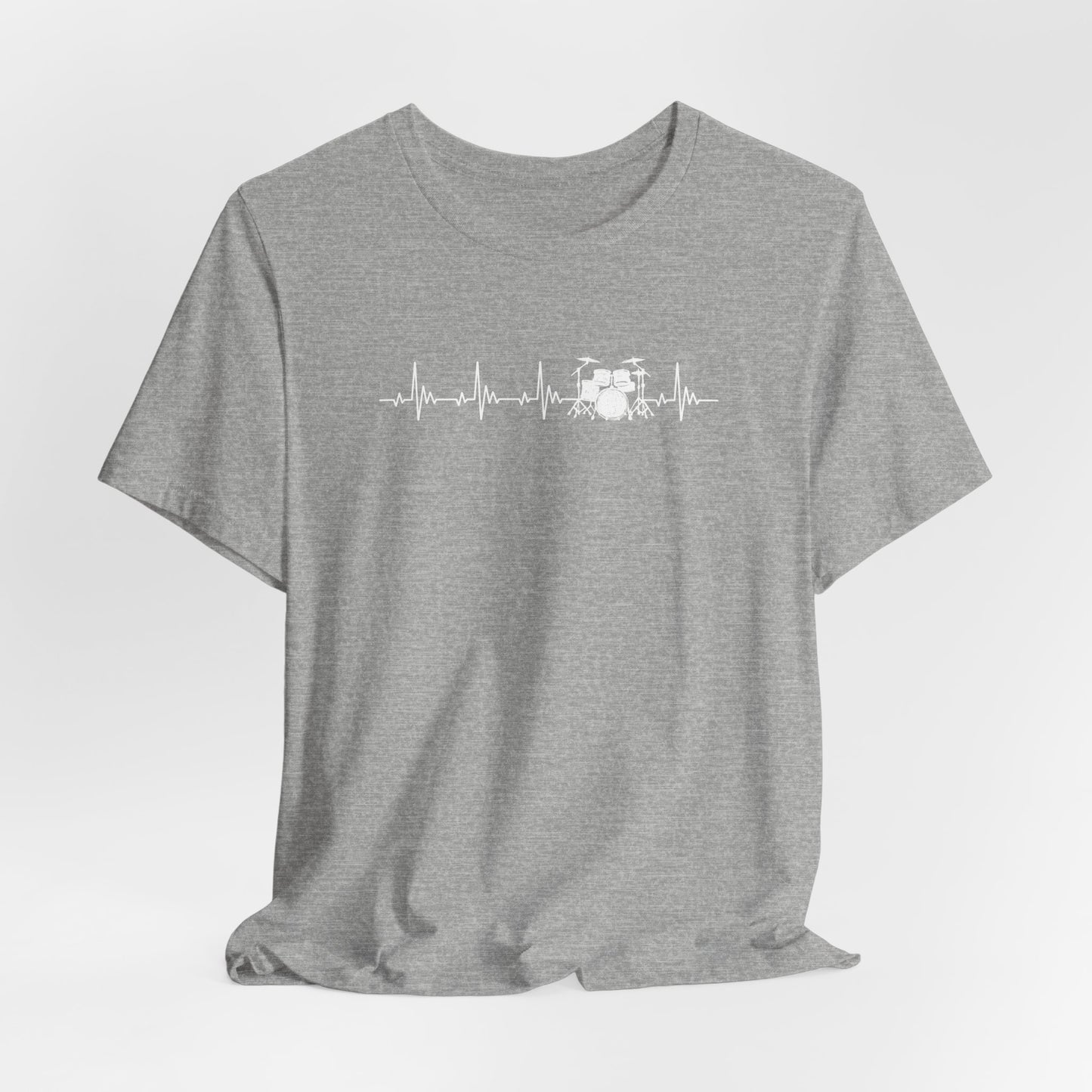Heartbeat Drum Set T-Shirt | Heart Beats for Drumming Tee