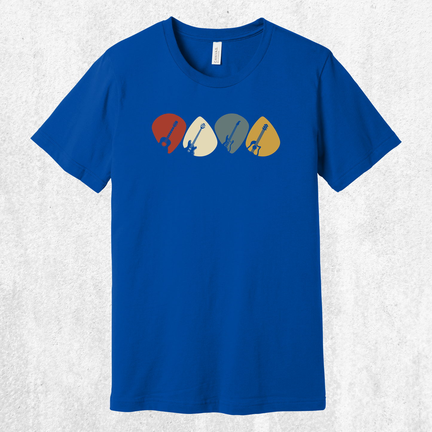 Guitar Plectrum Quartet T-Shirt | 4 Pick Silhouette Tee