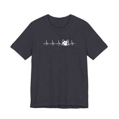 Heartbeat Drum Set T-Shirt | Heart Beats for Drumming Tee
