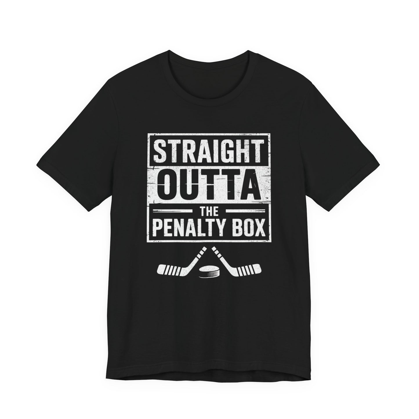 Straight Outta The Penalty Box Ice Hockey Shirt | Hockey Mask & Sticks Tee