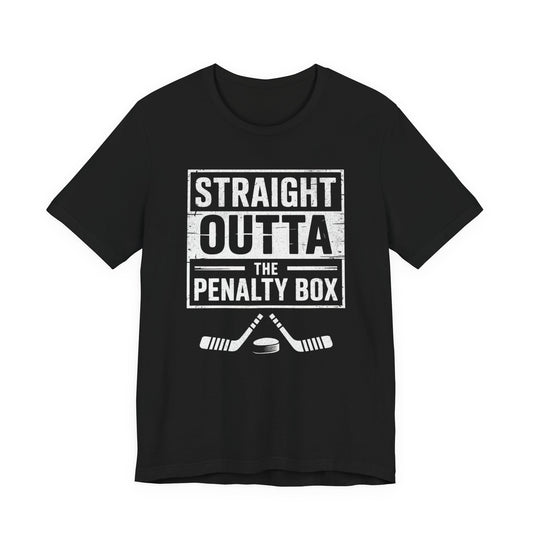 Straight Outta The Penalty Box Ice Hockey Shirt | Hockey Mask & Sticks Tee