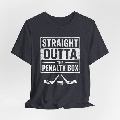 Straight Outta The Penalty Box Ice Hockey Shirt | Hockey Mask & Sticks Tee