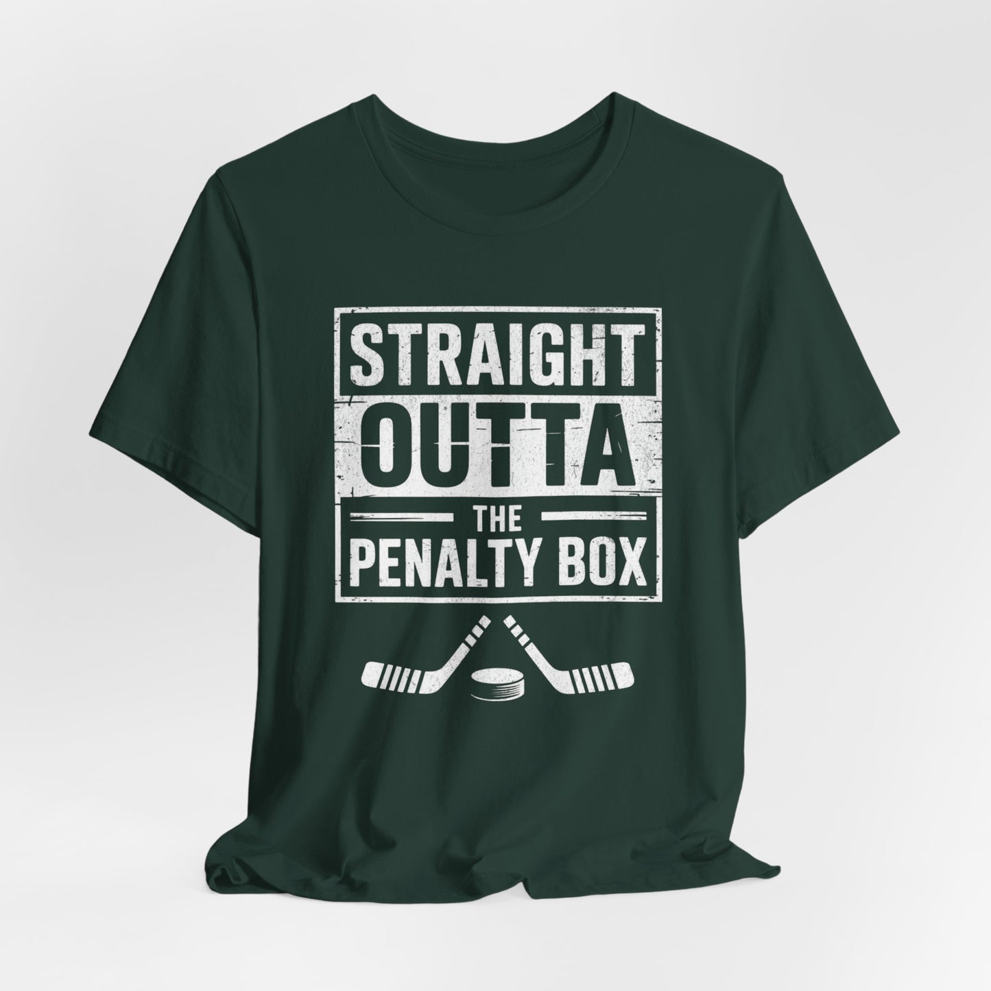 Straight Outta The Penalty Box Ice Hockey Shirt | Hockey Mask & Sticks Tee