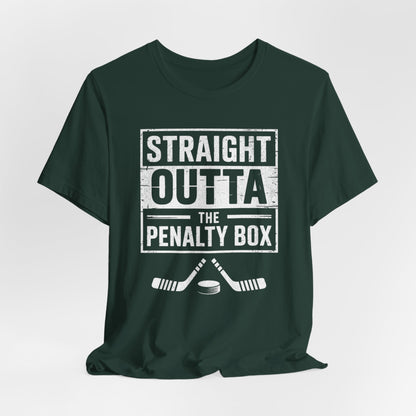 Straight Outta The Penalty Box Ice Hockey Shirt | Hockey Mask & Sticks Tee