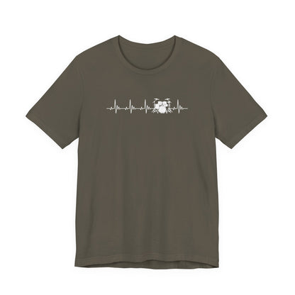 Heartbeat Drum Set T-Shirt | Heart Beats for Drumming Tee