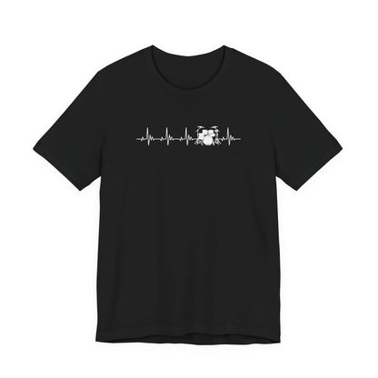 Heartbeat Drum Set T-Shirt | Heart Beats for Drumming Tee
