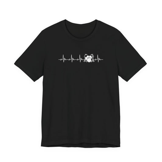 Heartbeat Drum Set T-Shirt | Heart Beats for Drumming Tee