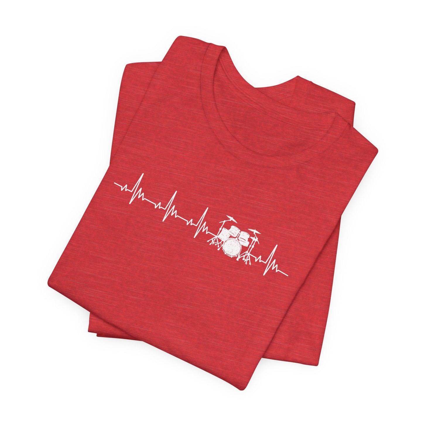 Heartbeat Drum Set T-Shirt | Heart Beats for Drumming Tee