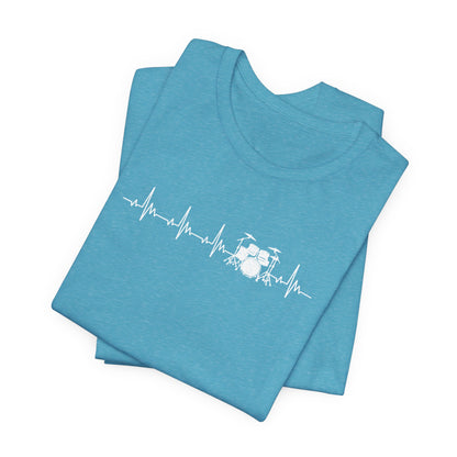 Heartbeat Drum Set T-Shirt | Heart Beats for Drumming Tee