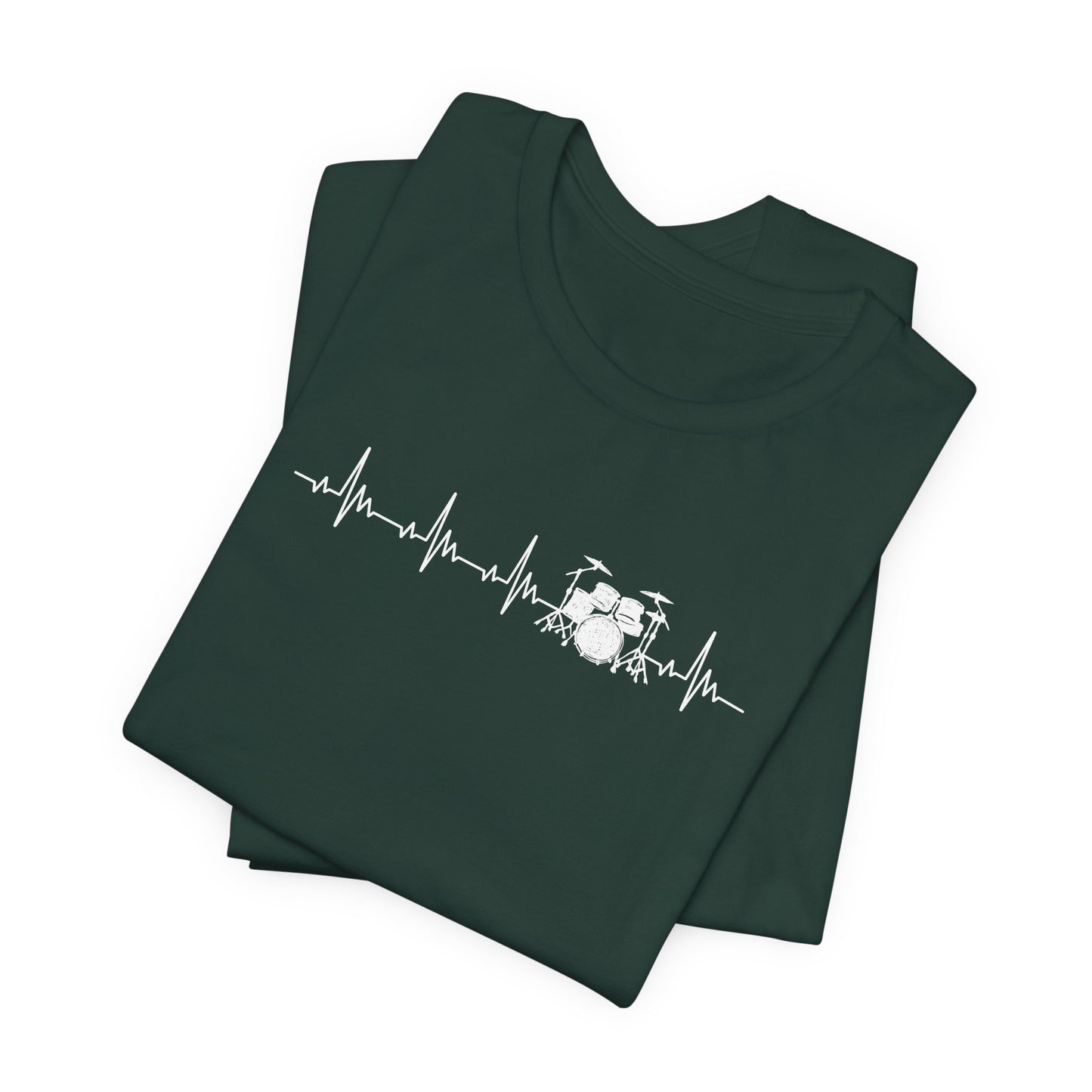 Heartbeat Drum Set T-Shirt | Heart Beats for Drumming Tee