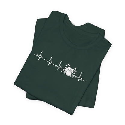 Heartbeat Drum Set T-Shirt | Heart Beats for Drumming Tee