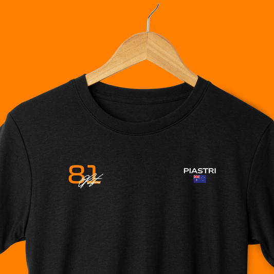 Oscar Piastri #81 Signature & Flag T-Shirt